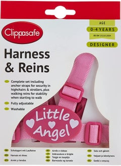 Clippasafe Baby/Kids/Child Safety Premium Designer Harness & Reins With Anchor Straps Pink  - Image 1