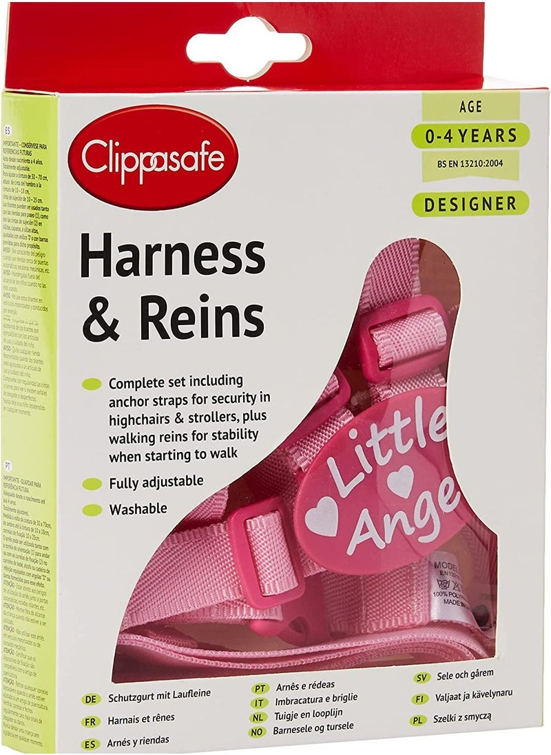 Clippasafe Baby/Kids/Child Safety Premium Designer Harness & Reins With Anchor Straps Pink  - Image 5