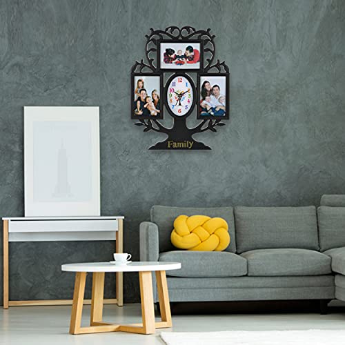 Harbour Plastic Analog Latest Stylish Wall Clock with Photo Frames for Home Living Room Hall Bedroom (44 cm X 34 cm, Multicolor), Copper, King - Image 2