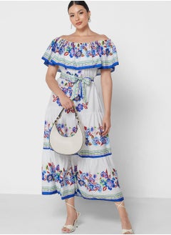 ELLA Off Shoulder Printed Dress  - Image 1