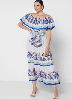 ELLA Off Shoulder Printed Dress  - Image 4