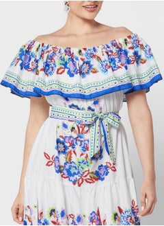 ELLA Off Shoulder Printed Dress  - Image 3