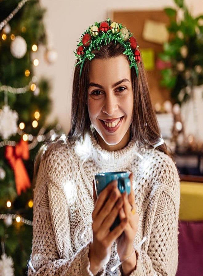 كوراسا طوق رأس أخضر من كوراسا لعيد الميلاد، أطواق رأس للنساء والفتيات، طوق رأس بتصميم كرة الديسكو، طوق رأس للأطفال والنساء لعيد الميلاد، مناسب لحفلات المهرجانات، هدية عيد الميلاد، زي تنكري، إكسسوارات شعر لعيد الميلاد للنساء والفتيات - Image 2