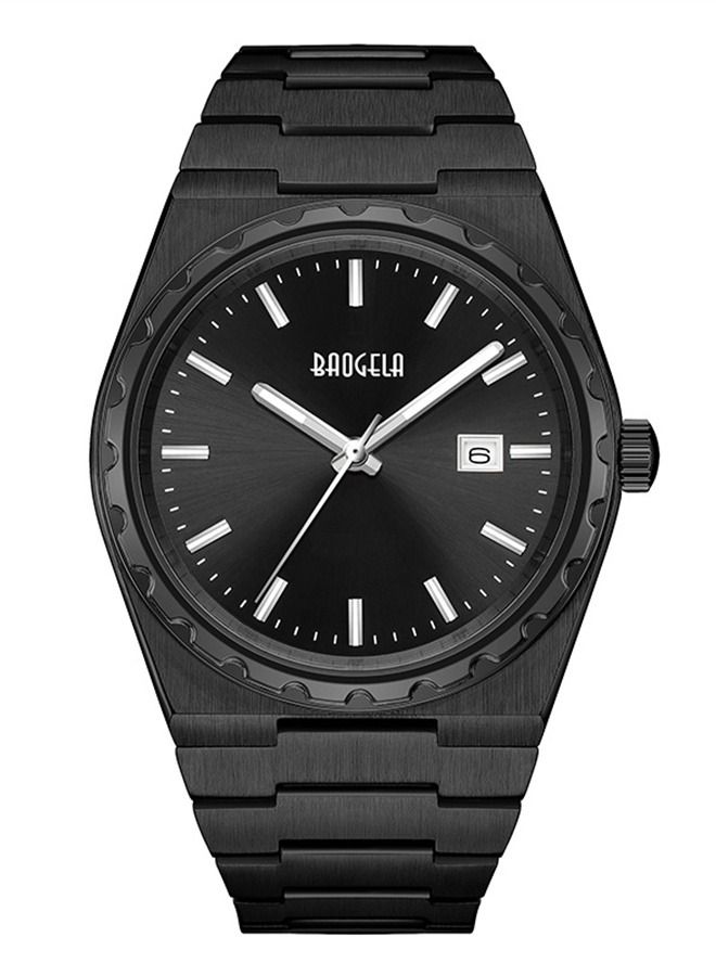 BAOGELA Japanese movement 50 meters waterproof calendar business casual stainless steel men's quartz watch 22801B - Image 2