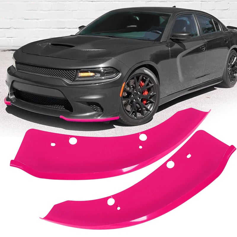 BOMLING Front Bumper Lip Splitter Protector Compatible with Dodge Charger HellcatSRT 392 Scat PackRT Scat PackGTRT 20152021 Pink Pack of 2