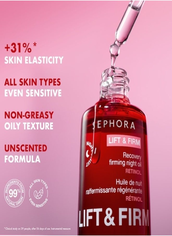 SEPHORA - SEPHORA COLLECTION Lift & Firm Recovery Firming Night Oil with Retinol – 30ml - Image 1