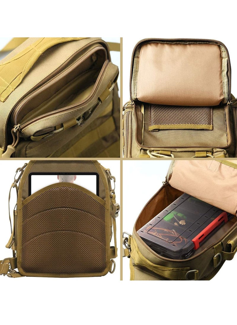 SYOSI Compact Fishing Tackle Bag, with Box, and Rod Holder Outdoor Sport Backpack Men's Travel Multifunctional Tactical  - Image 5