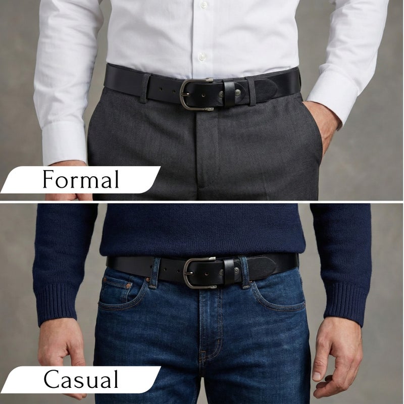 فورس حزام جلد طبيعي تيمبر (أسود) من جلد ميلانو - Image 2