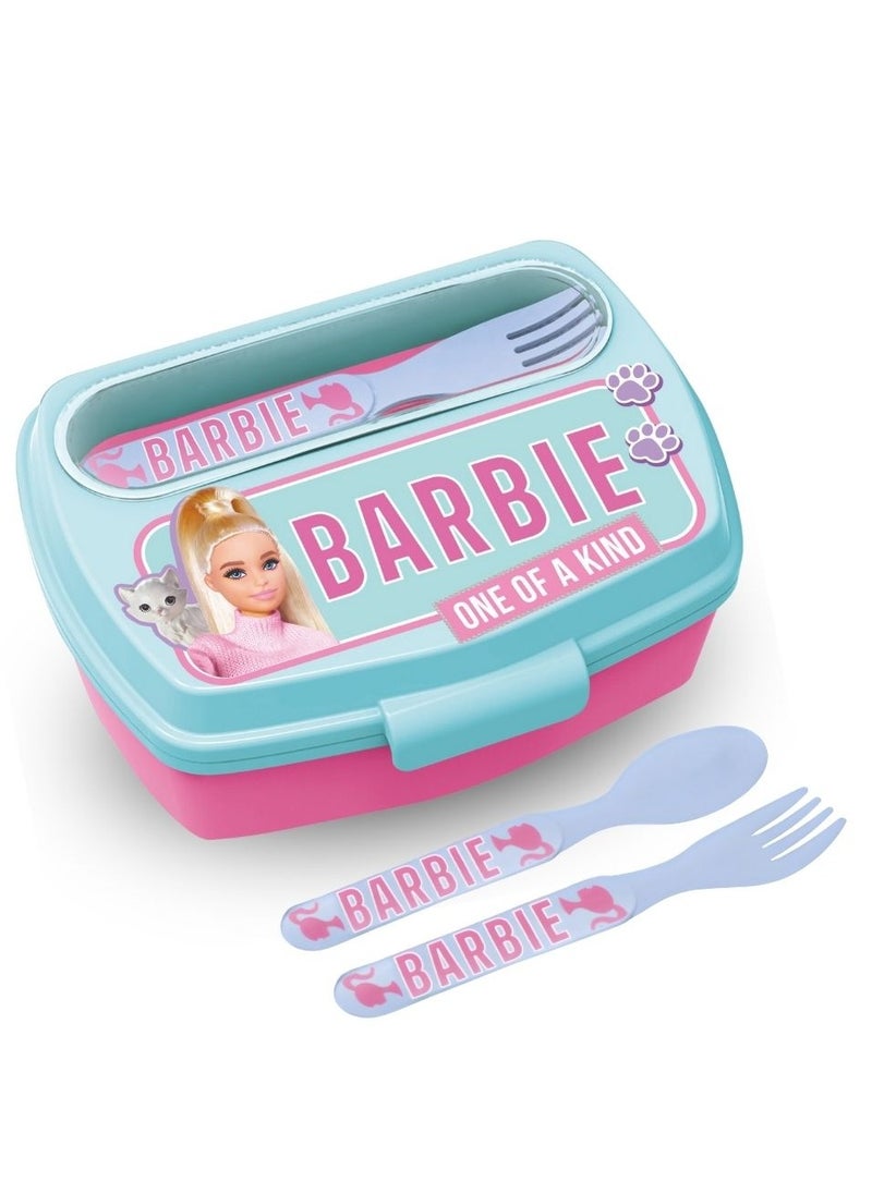STOR Stor Funny Sandwich Box with Cutlery, Barbie BB22  - Image 1