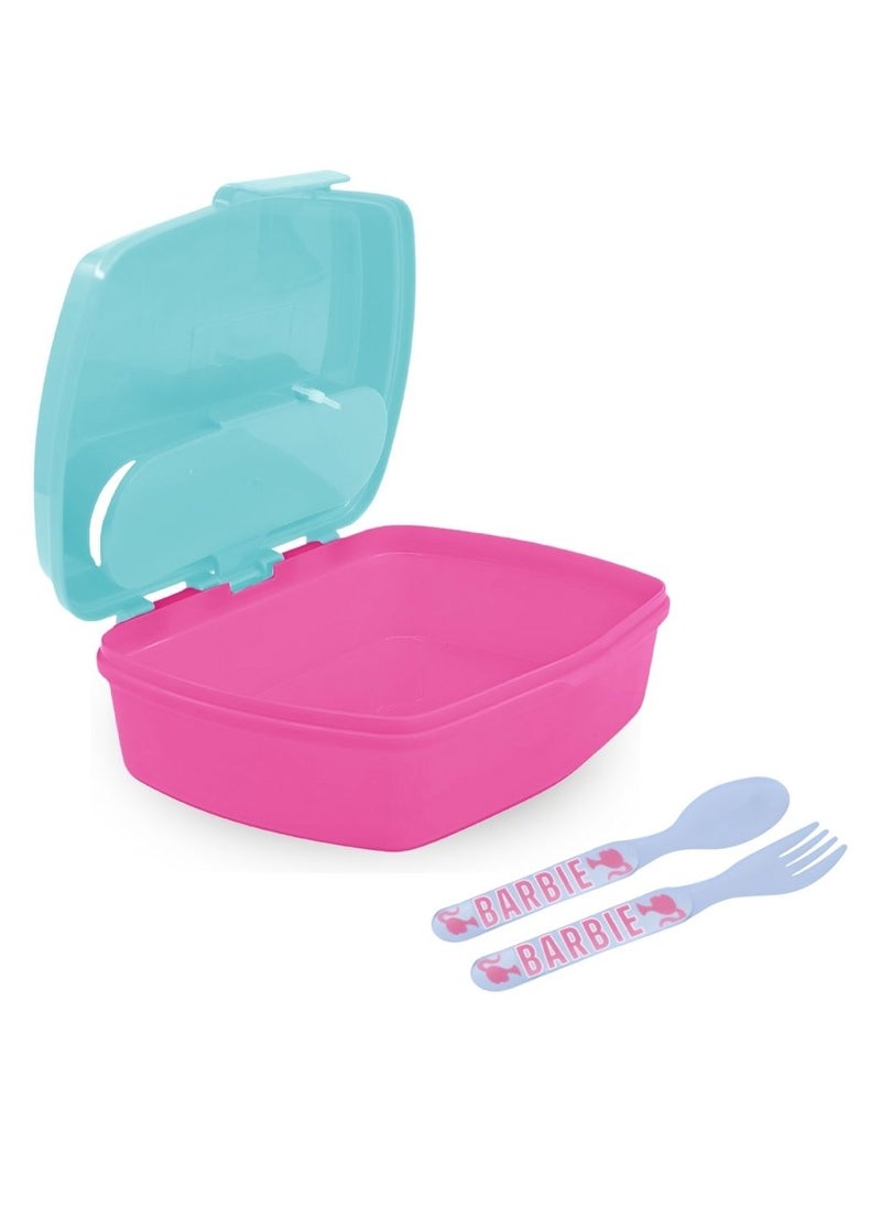 STOR Stor Funny Sandwich Box with Cutlery, Barbie BB22  - Image 2