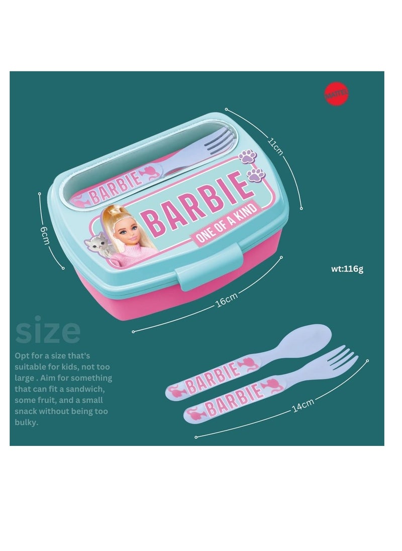 STOR Stor Funny Sandwich Box with Cutlery, Barbie BB22  - Image 4