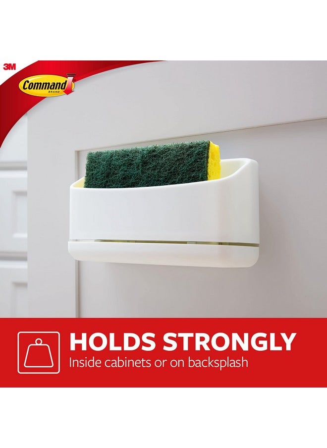 Command Under Sink Sponge Caddy White 1Caddy 4Strips 2Pack Organize Damagefree  - Image 4