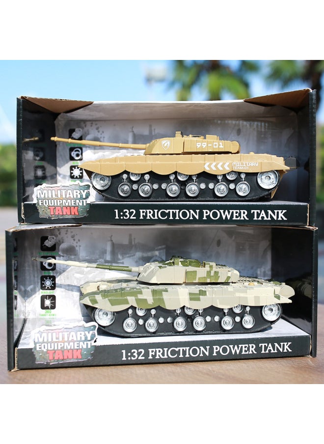 Generic Remote Control Tank Camouflage Tank Toy Car Children's Electric Remote Control Large Four-way Simulation Tank Car Boy Toy-Color:Four-way Remote Control With Handle  - Image 1