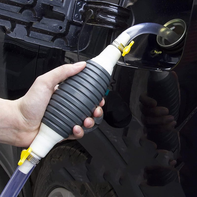 klarako Multifunction Liquid Sucker, Manual Fuel Transfer Pump,Water Pump Oil Pump, Siphon Pump for gasoline Diesel and other liquid water, Gas siphon with 1.5/2/3M Syphon Hose (3M) - Image 1
