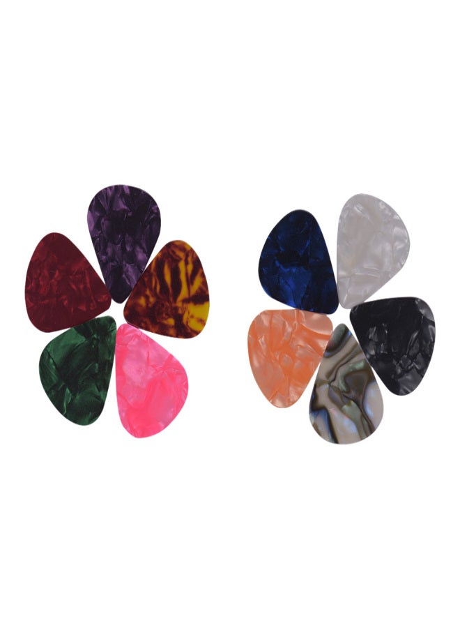 10pcs/pack Colorful Celluloid Guitar Picks for Bass Electric Acoustic Guitars (Colors & Thickness 0.46mm/0.71mm/0.96mm Random Delivery) - Image 1