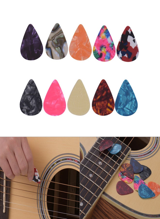 10pcs/pack Colorful Celluloid Guitar Picks for Bass Electric Acoustic Guitars (Colors & Thickness 0.46mm/0.71mm/0.96mm Random Delivery) - Image 4