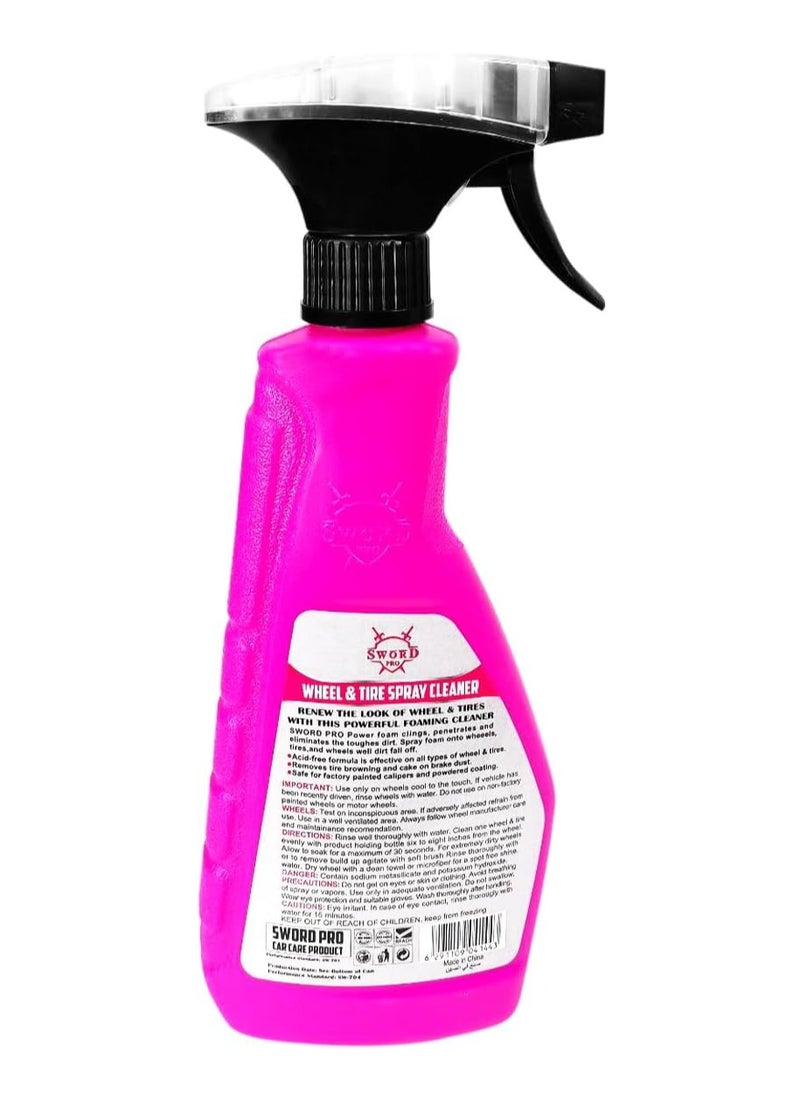 Sword Pro - Sword Pro Wheel & Tire Spray Cleaner - Powerful Foaming Cleaner for Wheels and Tires - 500ml, SW-704 - Image 1