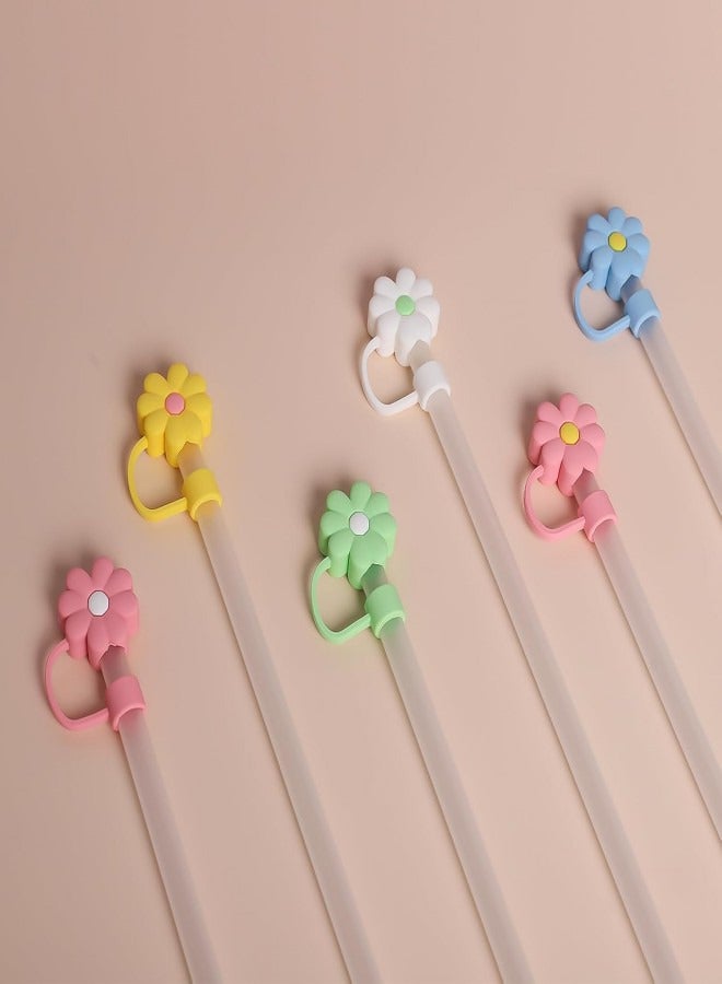 6PCS 0.4 بوصة قطر أغلفة القش السيليكون غطاء القش متوافق مع كؤوس ستانلي مضاد للغبار، لطيف، قابلة لإعادة الاستخدام أغطية القش، أغطية قش الزهور تناسب ستانلي 30 و 40 كؤوس أوز - Image 5