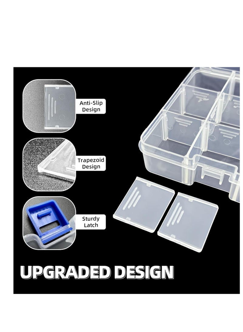 DUOFIRE DUOFIRE Plastic Organizer Container Storage Box Adjustable Divider Removable Grid Compartment for Jewelry Beads Earring Tool Fishing Hook Small Accessories(18 grids, White X 2) - Image 4