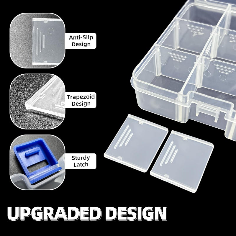 DUOFIRE Plastic Organizer Container Storage Box Adjustable Divider Removable Grid Compartment for Jewelry Beads Earring Tool Fishing Hook Small Accessories(18 grids, White X 2) - Image 4