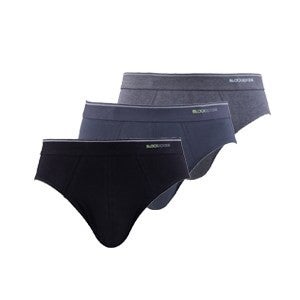 Blackspade Tender Cotton Men's Slip Briefs 3-Pack 9672 Black-Anthracite-Anthracite Melange 