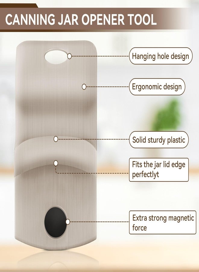 Dreyoo 2 Pack Canning Jar Opener with Magnets, Mason Jar Opener Canning Tool, Canning Jar Opener for Releases Aluminum Vacuum Seal on all Wide Mouth and Regular Mouth(Beige) - Image 5