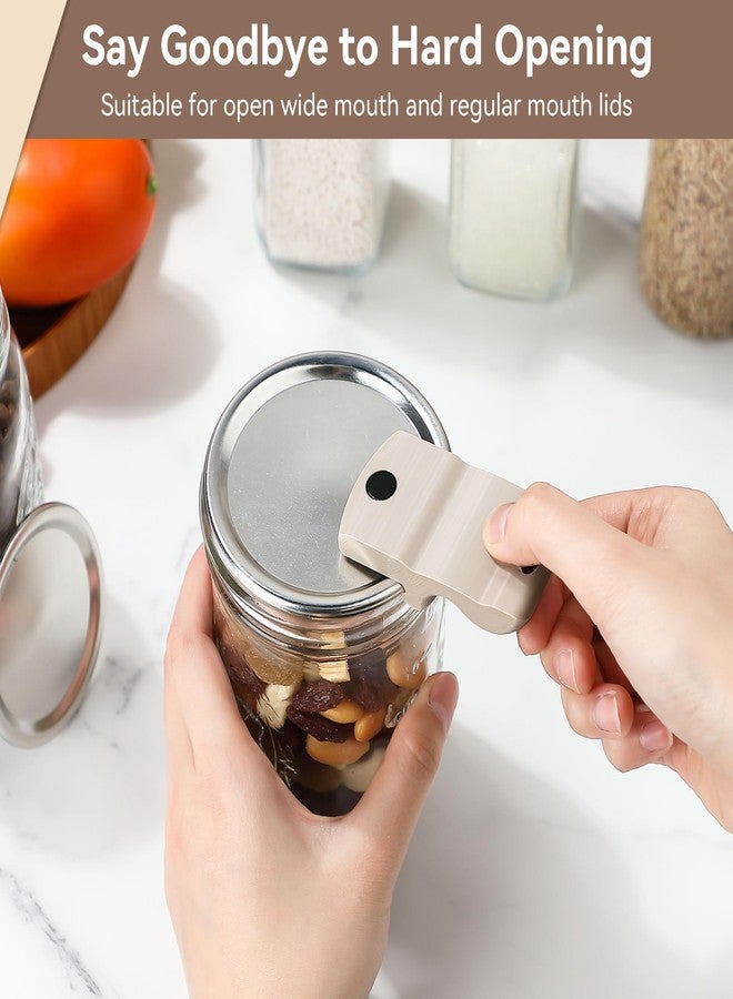 Dreyoo 2 Pack Canning Jar Opener with Magnets, Mason Jar Opener Canning Tool, Canning Jar Opener for Releases Aluminum Vacuum Seal on all Wide Mouth and Regular Mouth(Beige) - Image 2