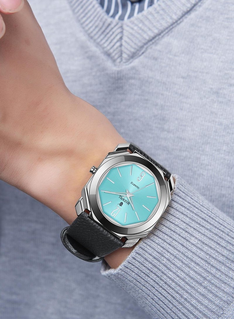 ماكسويل ساعات يد رجالي مكسويل رجالي روعه جلد مكينه يابانيه مقومه للماء وزجاج ضد الخدش