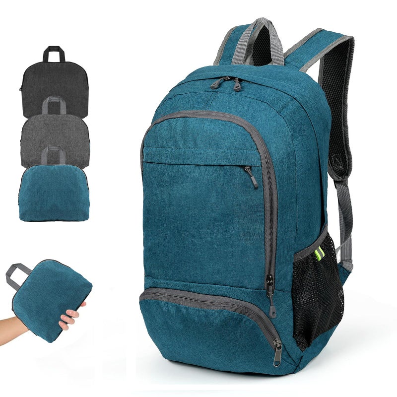 TANTOMI Ultra Lightweight Packable Backpack 25L Foldable Hiking Daypack for Travel Durable Camping Sports Bag Carry On Essentials Teal Blue - Image 2