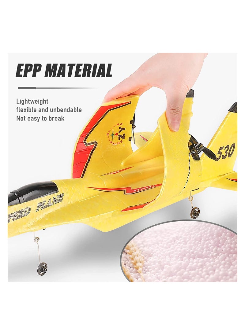 null - Rc Airplanes, Remote Control Airplanes  2.4 GHz, 2 Channels RC Plane, Easy to Fly Yellow Remote Control Fighter, Epp Foam Rc Aircraft with Automatic Balance for Beginner Adult Kids. - Image 1