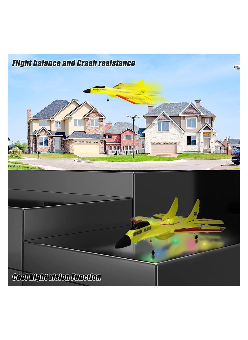 null - Rc Airplanes, Remote Control Airplanes  2.4 GHz, 2 Channels RC Plane, Easy to Fly Yellow Remote Control Fighter, Epp Foam Rc Aircraft with Automatic Balance for Beginner Adult Kids. - Image 1