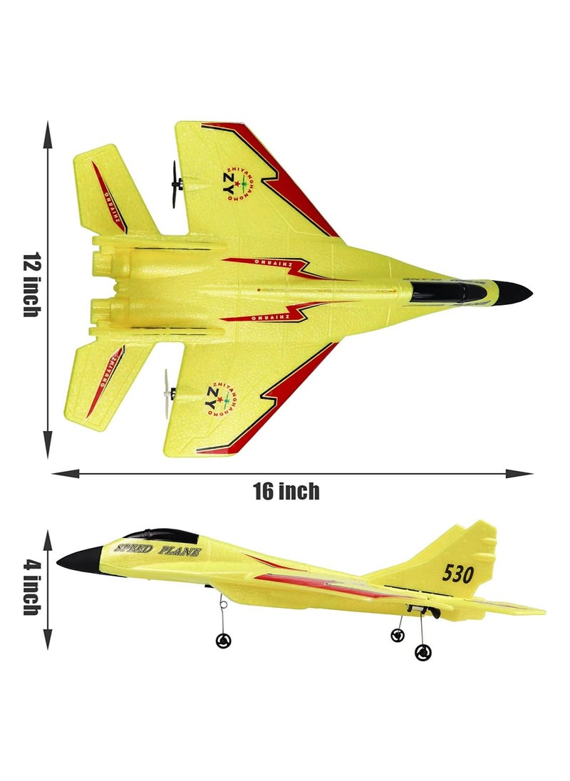 null - Rc Airplanes, Remote Control Airplanes  2.4 GHz, 2 Channels RC Plane, Easy to Fly Yellow Remote Control Fighter, Epp Foam Rc Aircraft with Automatic Balance for Beginner Adult Kids. - Image 1