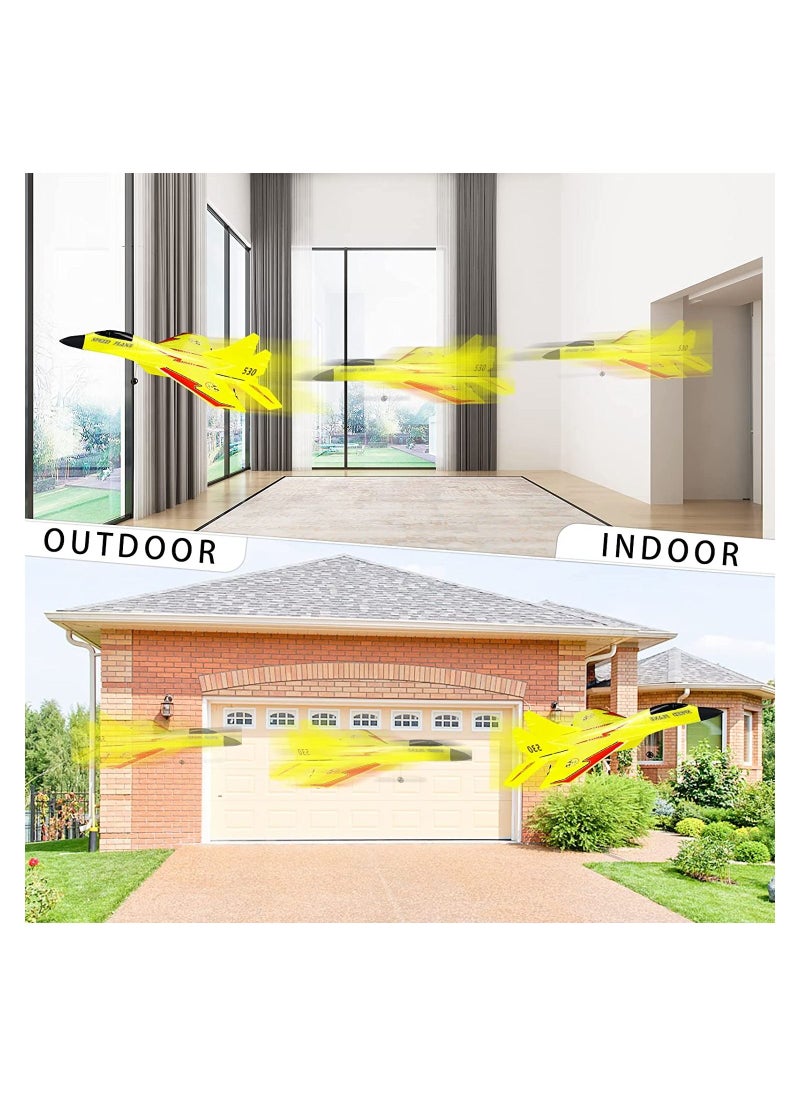 null - Rc Airplanes, Remote Control Airplanes  2.4 GHz, 2 Channels RC Plane, Easy to Fly Yellow Remote Control Fighter, Epp Foam Rc Aircraft with Automatic Balance for Beginner Adult Kids. - Image 1