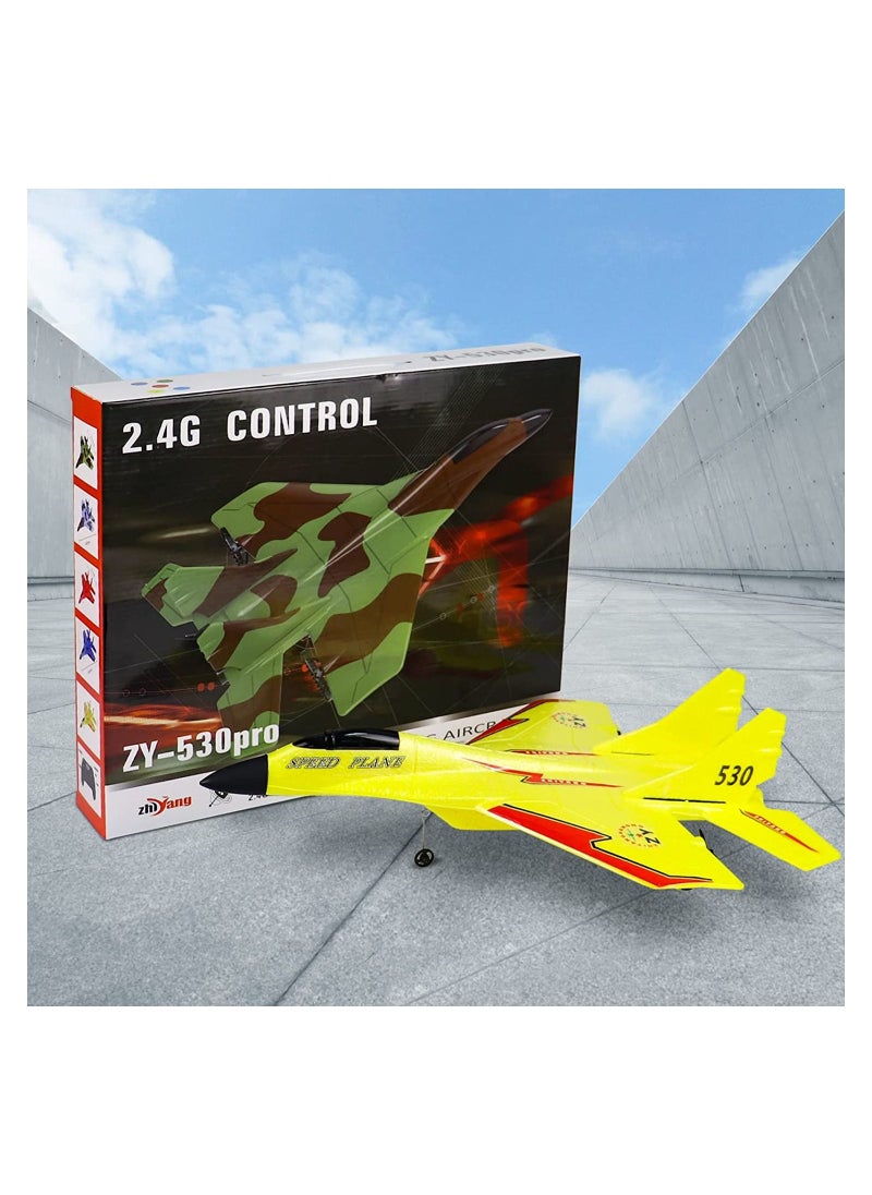 null - Rc Airplanes, Remote Control Airplanes  2.4 GHz, 2 Channels RC Plane, Easy to Fly Yellow Remote Control Fighter, Epp Foam Rc Aircraft with Automatic Balance for Beginner Adult Kids. - Image 1