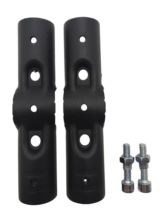 FLEXKEA 2 Pcs Black 180 Degree Structural Pipe Clamp,Fit for 1 Inch (25.4 mm) OD Steel Pipe,Chain Link Fence Clamps, Steel End Rail Clamps, Galvanized (Bolts/Nuts Included) for DIY Rack, Shelf and Cart - Image 5