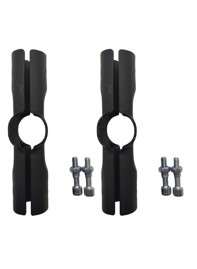 FLEXKEA 2 Pcs Black 180 Degree Structural Pipe Clamp,Fit for 1 Inch (25.4 mm) OD Steel Pipe,Chain Link Fence Clamps, Steel End Rail Clamps, Galvanized (Bolts/Nuts Included) for DIY Rack, Shelf and Cart - Image 1