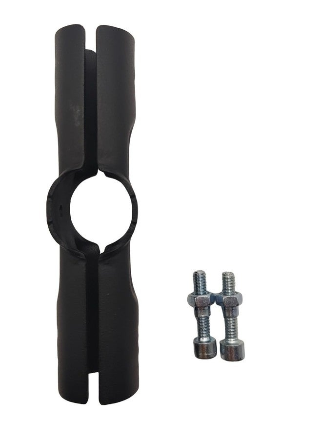 FLEXKEA 2 Pcs Black 180 Degree Structural Pipe Clamp,Fit for 1 Inch (25.4 mm) OD Steel Pipe,Chain Link Fence Clamps, Steel End Rail Clamps, Galvanized (Bolts/Nuts Included) for DIY Rack, Shelf and Cart - Image 3