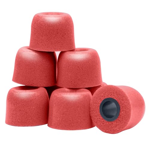 Klowcok Memory Foam Replacement Earbud Tips for KZ ZS10 Pro X ZSN, Sennheiser IE 200, TV Headset, IEM Earphones, in Ear Headphone Tips. 3 Pairs-Small/Medium/Large, Red - Image 1