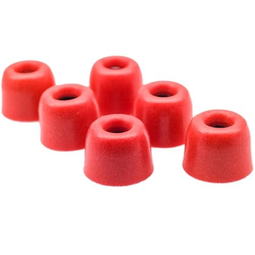 Klowcok Memory Foam Replacement Earbud Tips for KZ ZS10 Pro X ZSN, Sennheiser IE 200, TV Headset, IEM Earphones, in Ear Headphone Tips. 3 Pairs-Small/Medium/Large, Red - Image 2