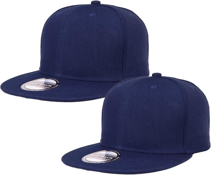Falari Classic Snapback Hat Cap Hip Hop Style Flat Bill Blank Solid Color Adjustable Size - Image 1