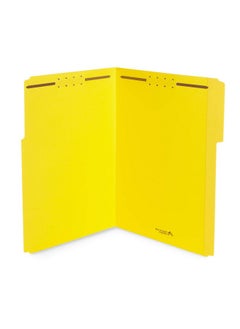 Blue Summit Supplies Yellow File Folders With Prongs Legal Size And 1/3 Cut Reinforced Tabs Durable 2 Prongs Designed To Organize Standard Medical Or Law Files 50 Pack  - Image 1