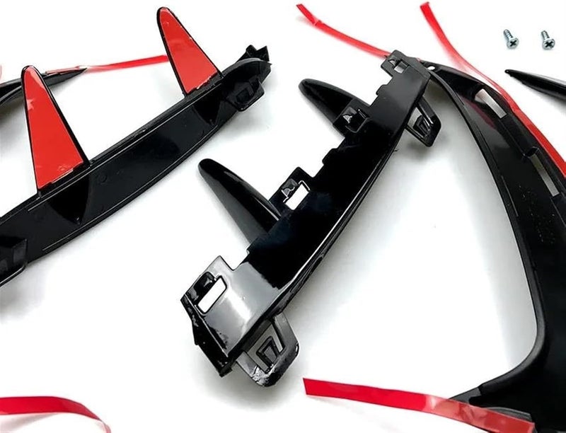 QASULER Carbon Grain Black Rear Bumper Spoiler - Image 5