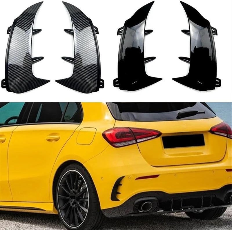 QASULER Carbon Grain Black Rear Bumper Spoiler - Image 3