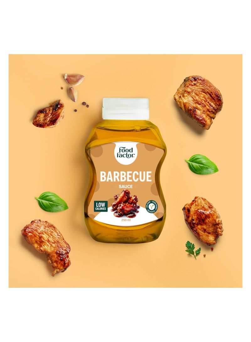 Food Factor Food Factor Barbeque Sauce | Made in Italy | Low Calorie, Zero Fat, Low Sugar, Perfect with roast Meat, Steaks, French Fries and Pizzas and much more (250ml, BBQ Sauce) - Image 3