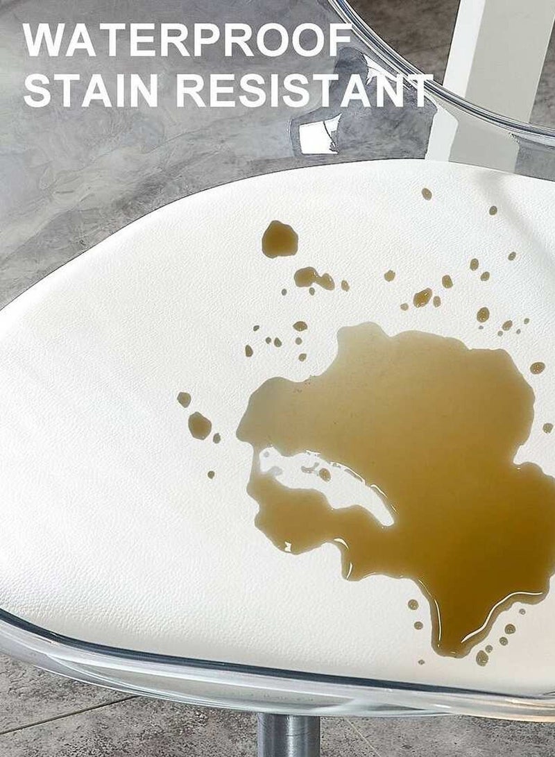 Taimi Modern Acrylic Home Desk Chair, Office Chair, Adjustable 360 °Swivel Chair Plastic Armless Swivel Computer Chair With Wheels and Padded Seat for Living Room, Bed Room Office Hotel Dining Room Clear/White - Image 5