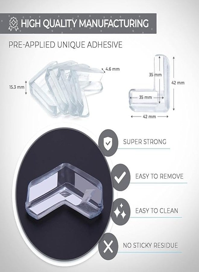 PRIMINI Silicone Corner Protectors | Baby Proofing Edge & Corner Guards for Sharp Edges, Table, Bed & Furniture | Child Safety Cushion for Baby Proofing (Pack of 4) - Image 2