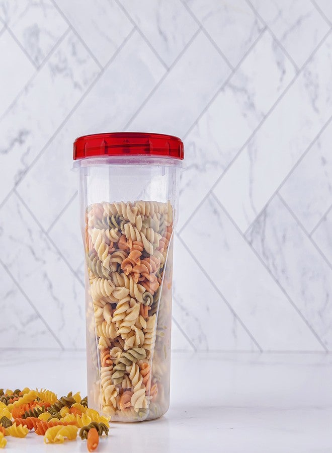 PLASTICPRO 48 Ounce Twist Top Deli Containers Clear bottom With Red Top Twist on Lids Reusable, Stackable, Food Storage Freezer Container Pack of 4 - Image 4