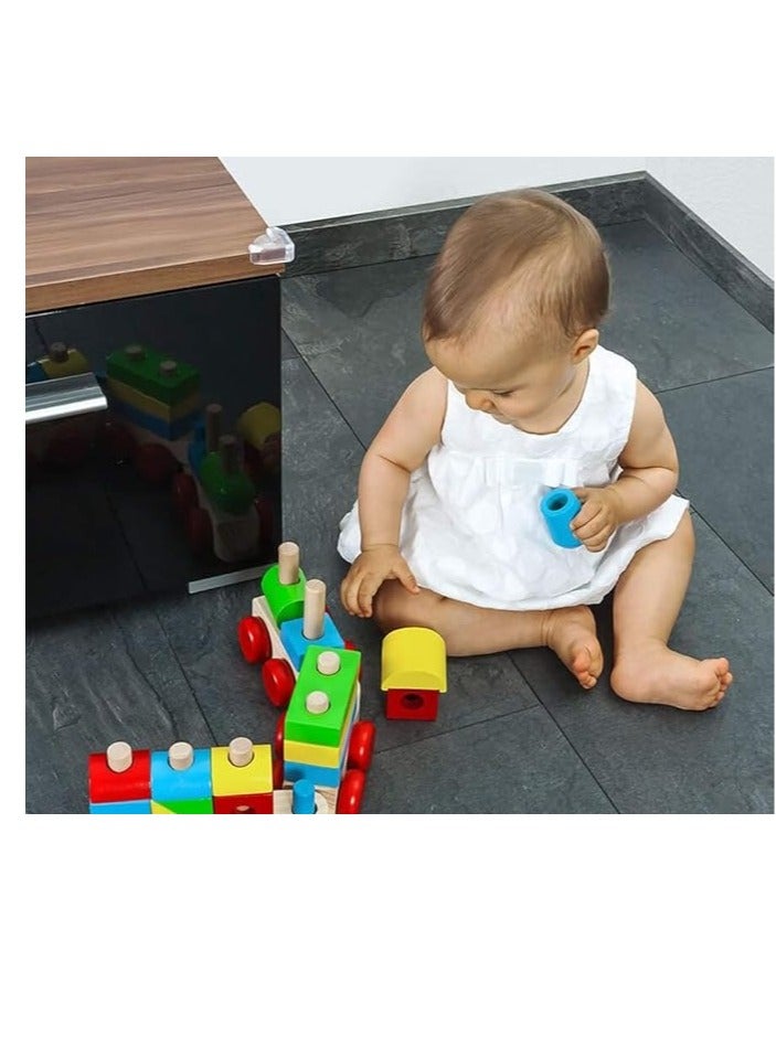 مجموعة واقيات زوايا مصنوعة من بلاستيك بي في سي للاطفال بزاوية يمنى لون شفاف للطاولة والاثاث والخزانة يحمي الاطفال من الزوايا الحادة مضادة للتصادم مكونة من 4 قطع - Image 2