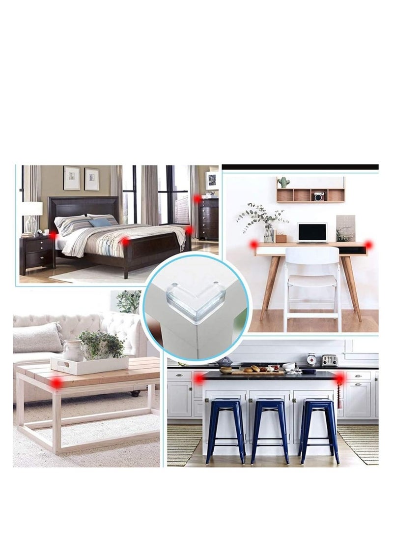 مجموعة واقيات زوايا مصنوعة من بلاستيك بي في سي للاطفال بزاوية يمنى لون شفاف للطاولة والاثاث والخزانة يحمي الاطفال من الزوايا الحادة مضادة للتصادم مكونة من 4 قطع - Image 3