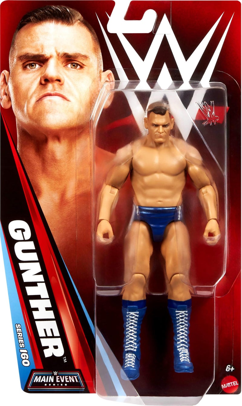 WWE Mattel WWE Gunther Action Figure, Main Event Series #160, 6-inch Collectible Superstar with 14 Articulation Points & Life-Like Look - Image 1